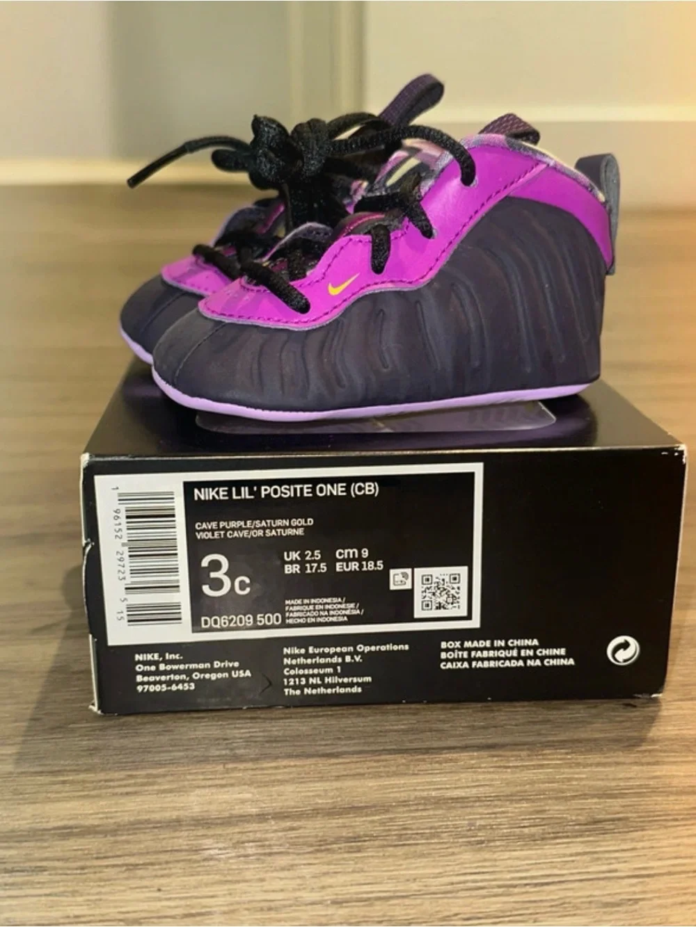 Nike Kids Little Posite One - Purple & Gold Accent
